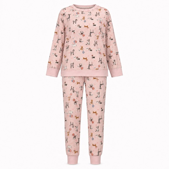 Cuddl Duds Other - Cuddl Duds Womens 2X Pink Dog Party Print Pajama Set Joggers Long Sleeve Top